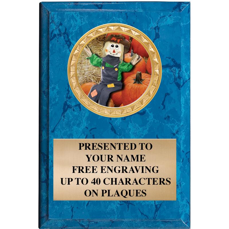 4" X 6" BLUE MBL INSERT PLQ