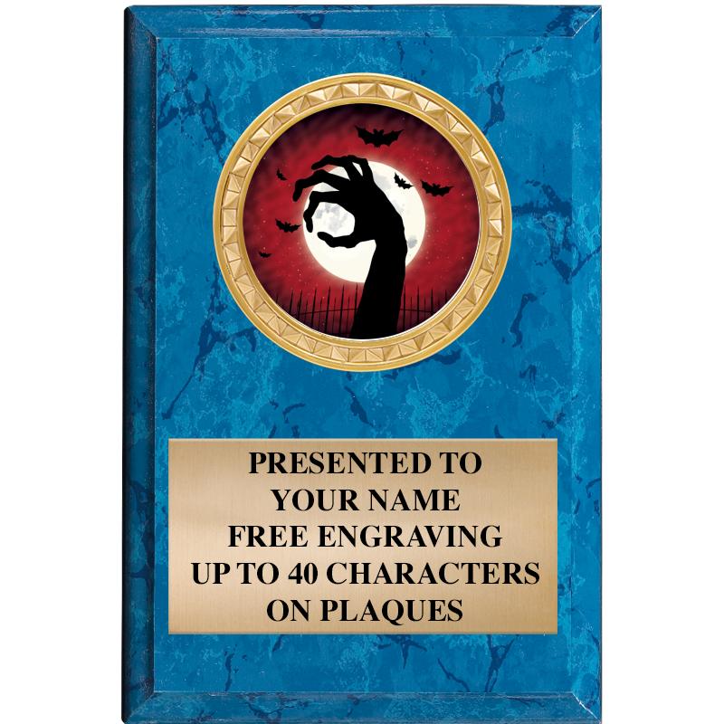 4" X 6" BLUE MBL INSERT PLQ