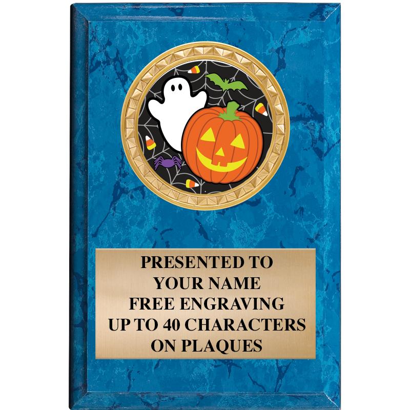 4" X 6" BLUE MBL INSERT PLQ