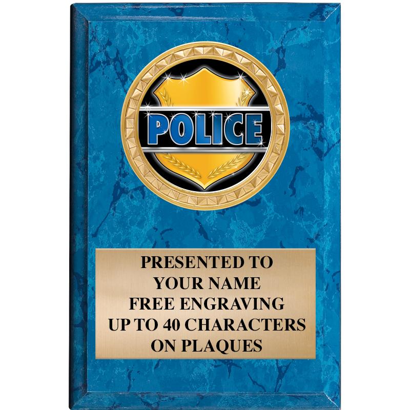 4" X 6" BLUE MBL INSERT PLQ