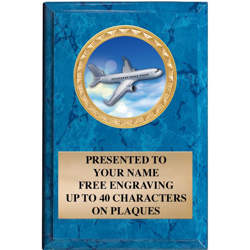 4" X 6" BLUE MBL INSERT PLQ