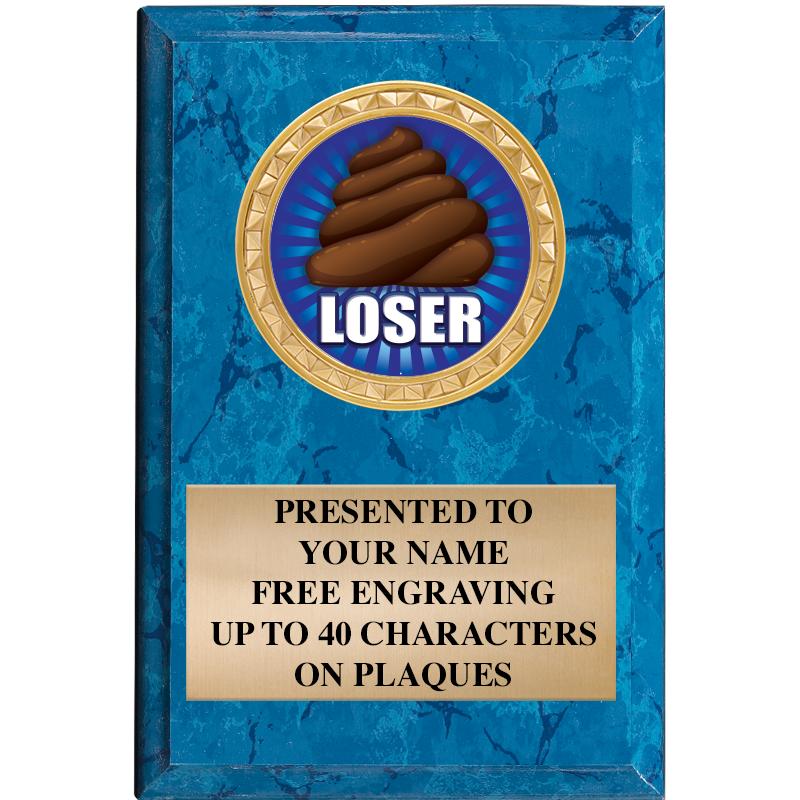 4" X 6" BLUE MBL INSERT PLQ