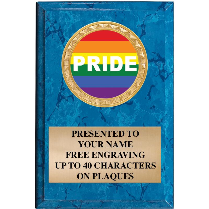 4" X 6" BLUE MBL INSERT PLQ