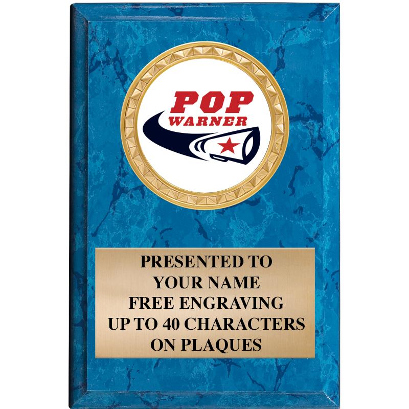 4" X 6" BLUE MBL INSERT PLQ