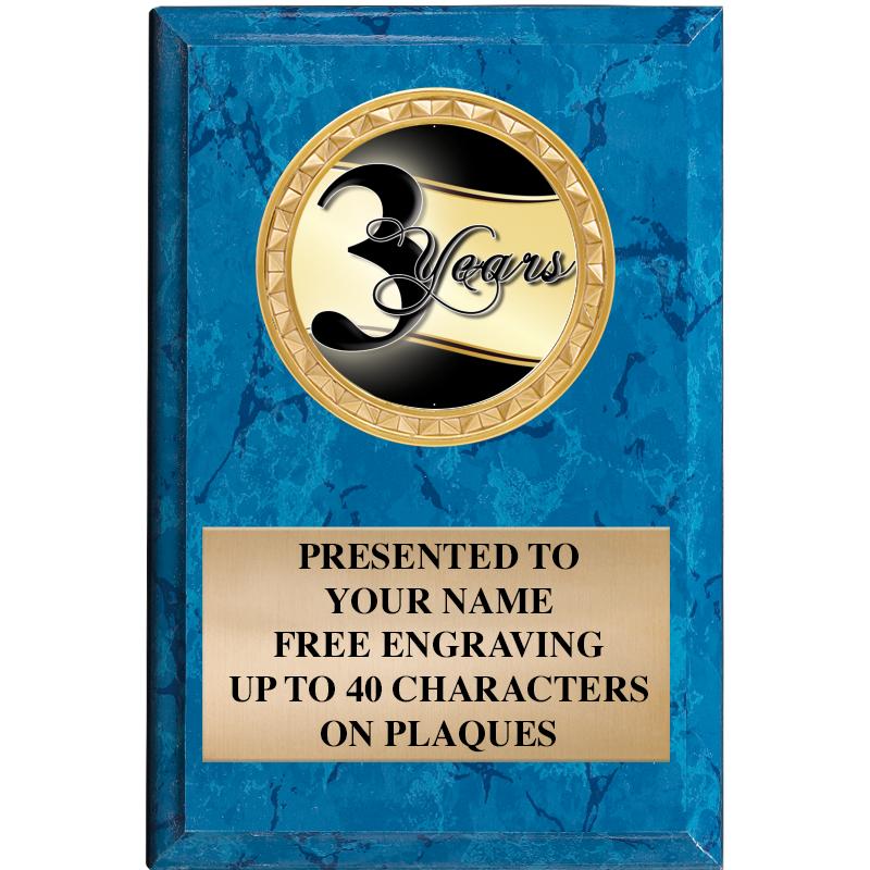 4" X 6" BLUE MBL INSERT PLQ