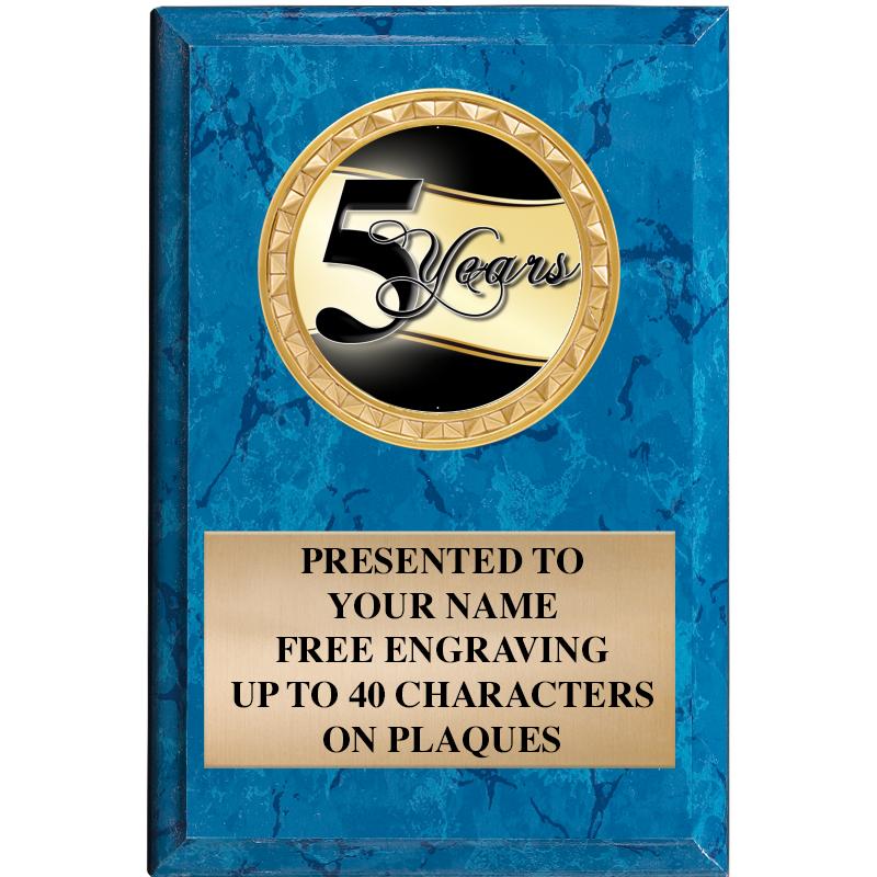 4" X 6" BLUE MBL INSERT PLQ