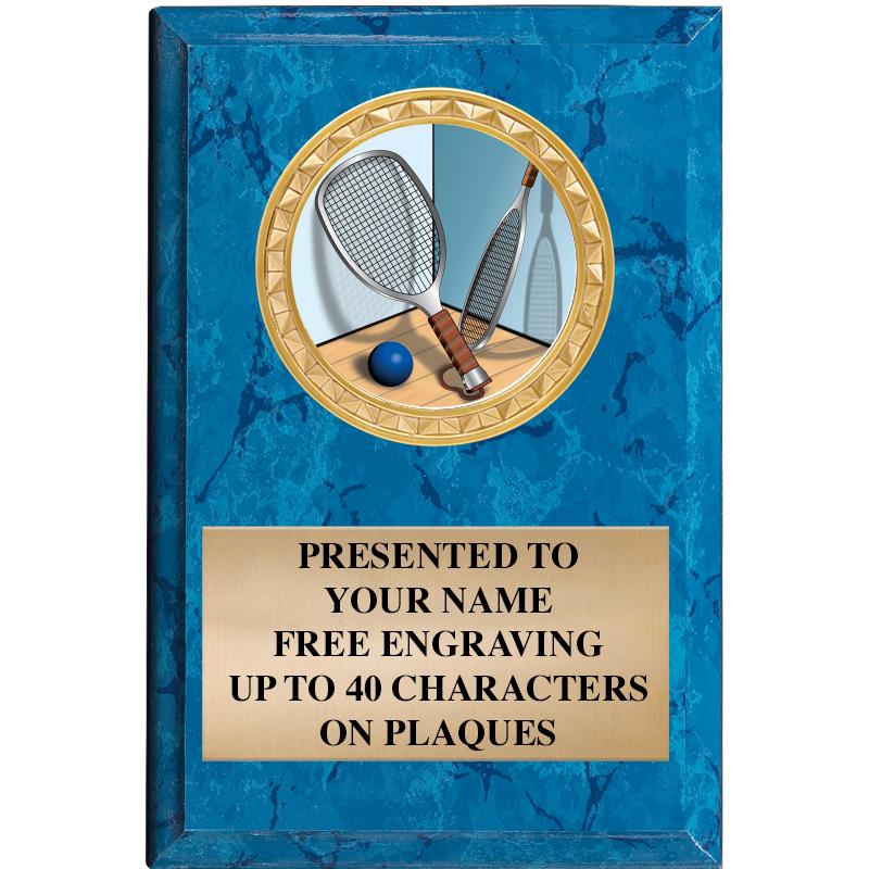 4" X 6" BLUE MBL INSERT PLQ