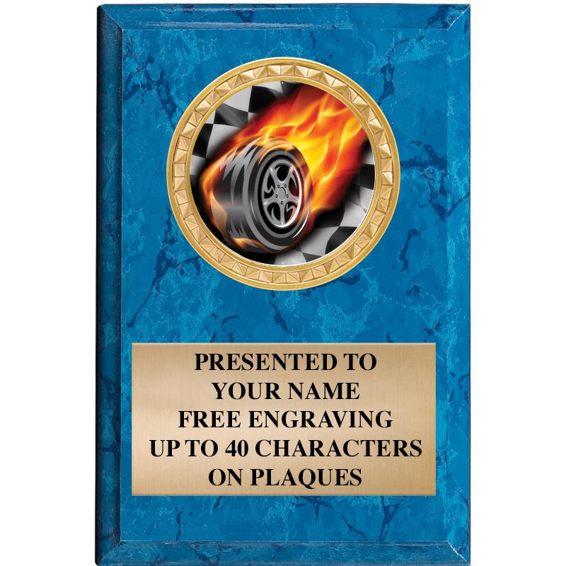 4" X 6" BLUE MBL INSERT PLQ