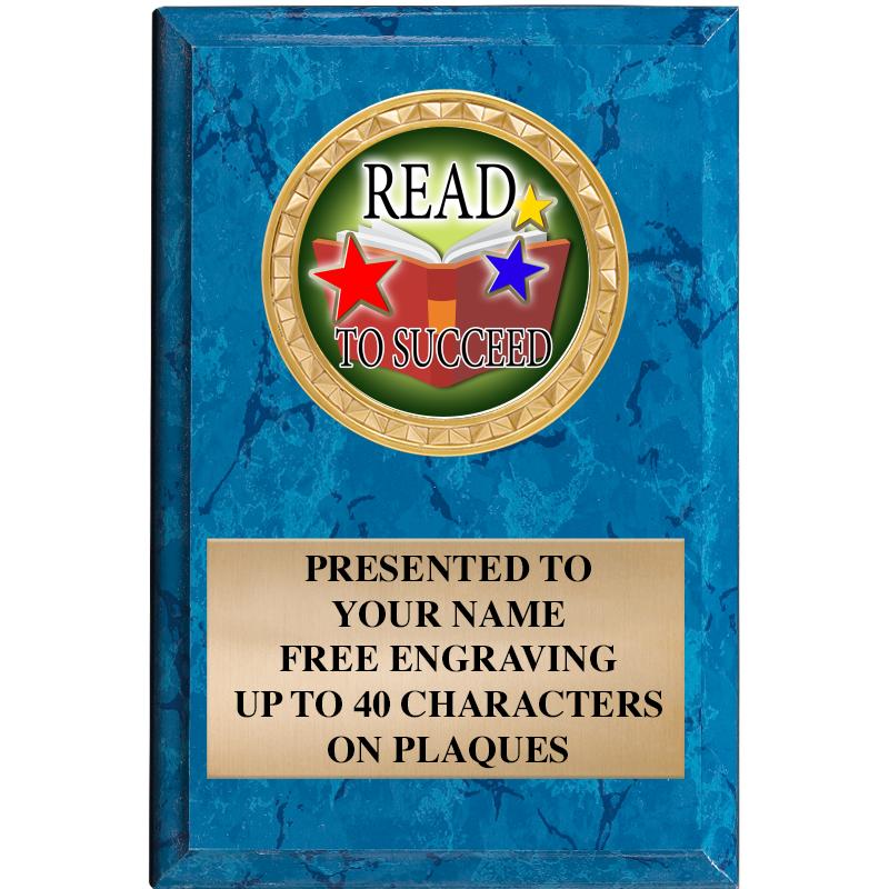 4" X 6" BLUE MBL INSERT PLQ