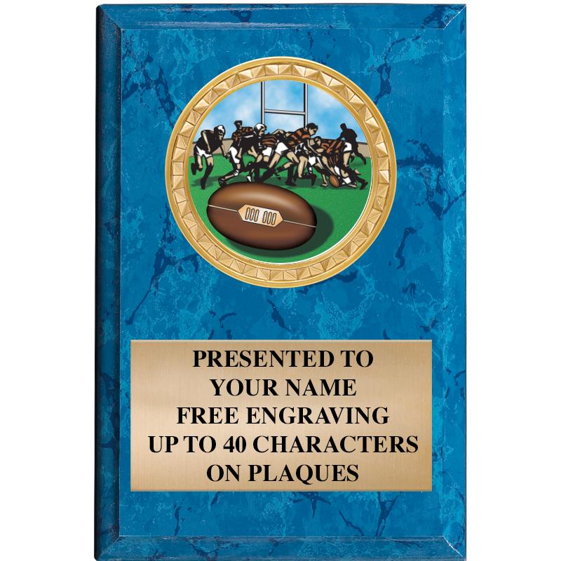 4" X 6" BLUE MBL INSERT PLQ