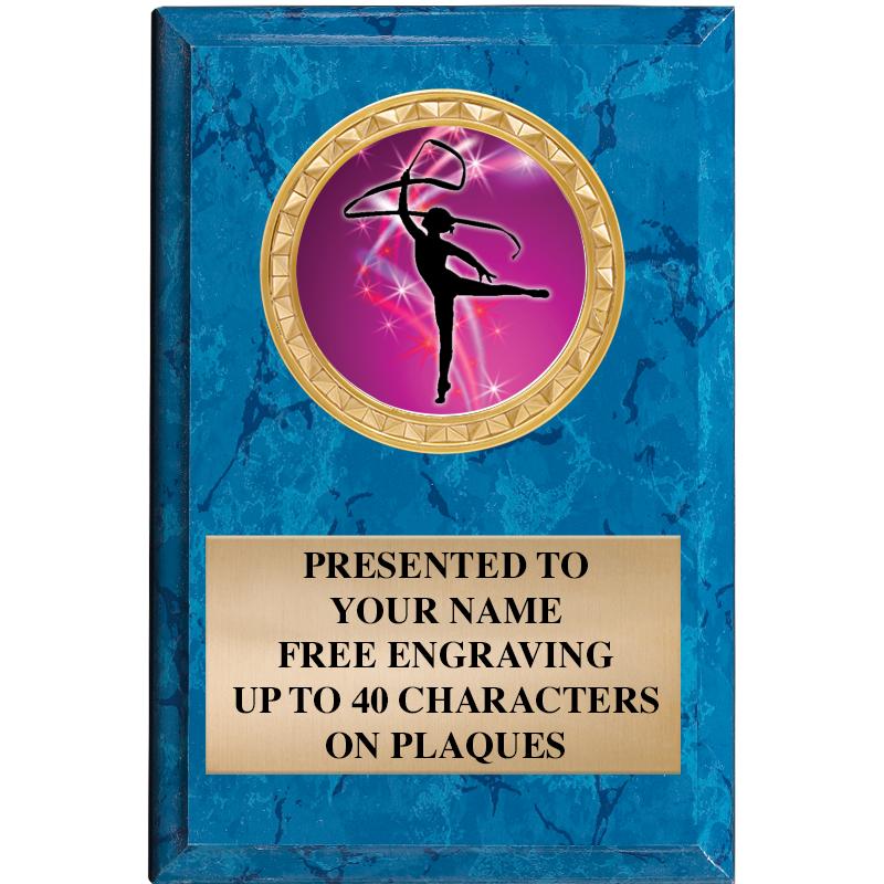 4" X 6" BLUE MBL INSERT PLQ