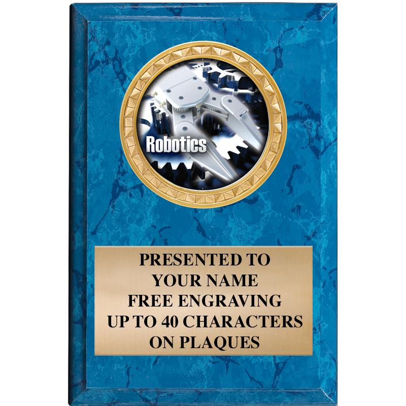 4" X 6" BLUE MBL INSERT PLQ