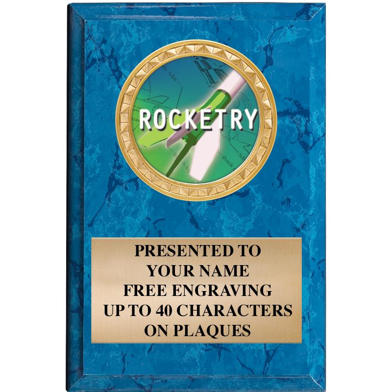 4" X 6" BLUE MBL INSERT PLQ