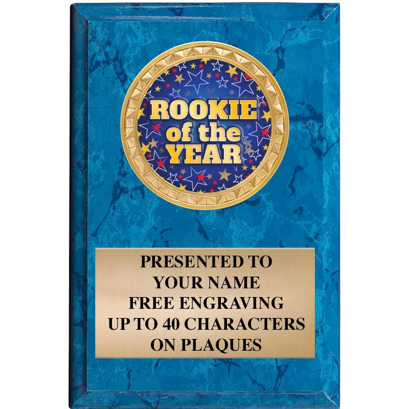 4" X 6" BLUE MBL INSERT PLQ