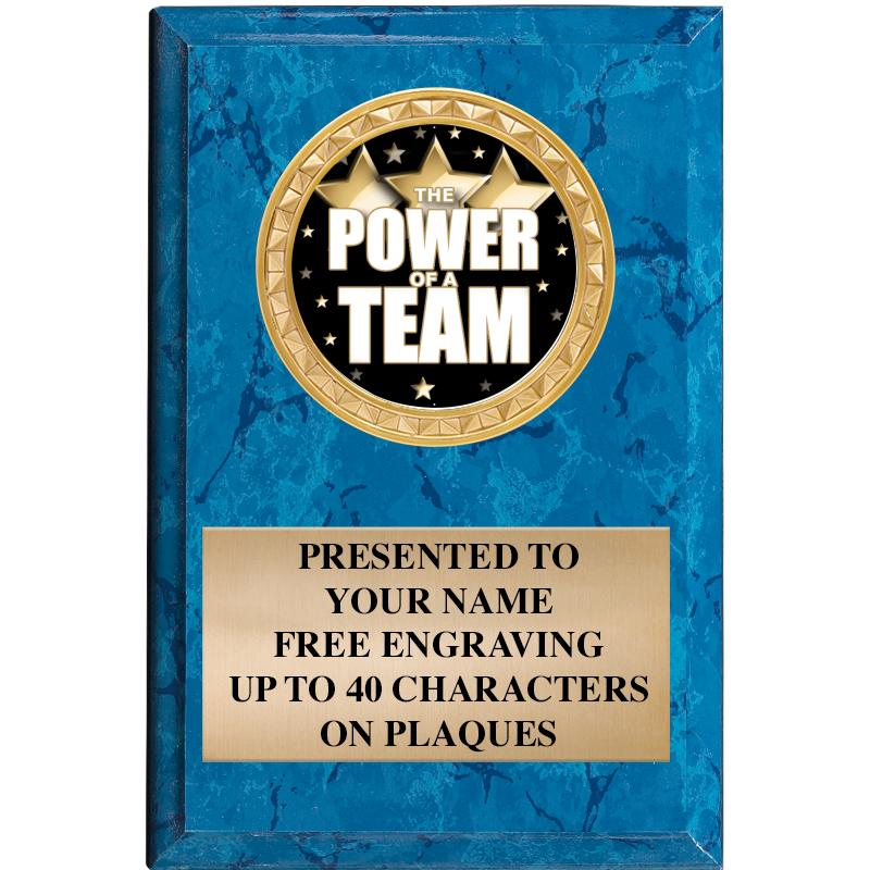 4" X 6" BLUE MBL INSERT PLQ