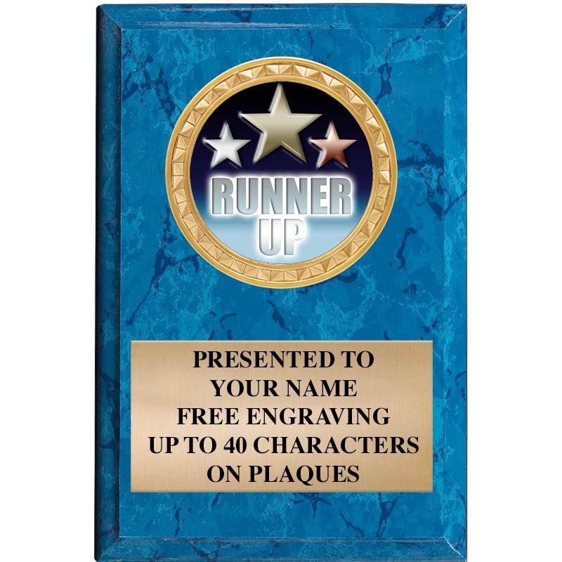 4" X 6" BLUE MBL INSERT PLQ