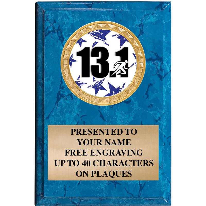 4" X 6" BLUE MBL INSERT PLQ