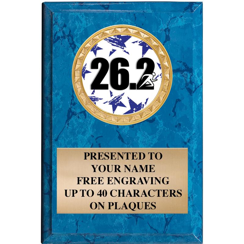 4" X 6" BLUE MBL INSERT PLQ