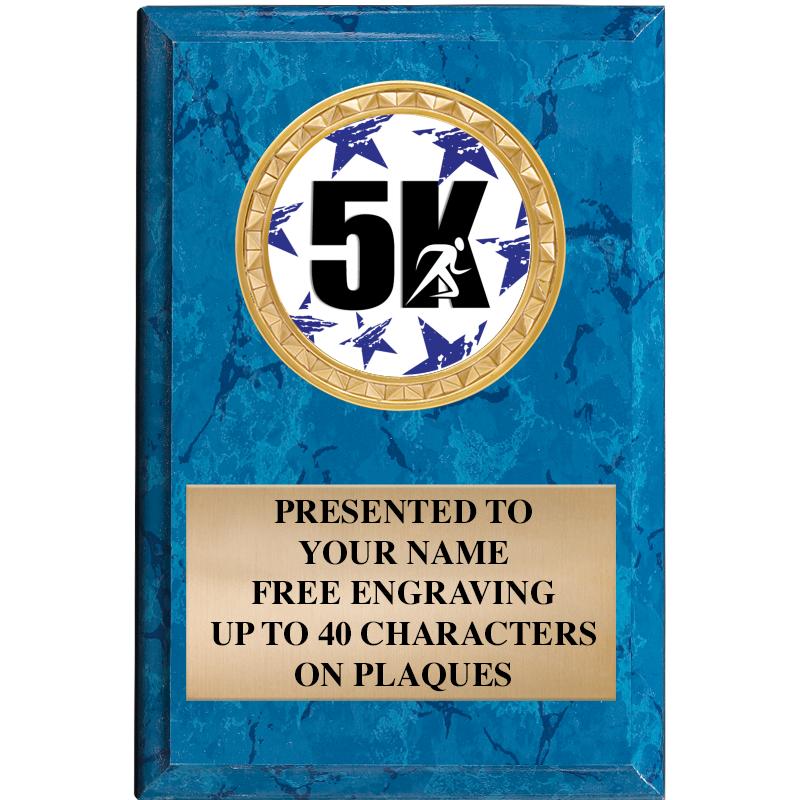 4" X 6" BLUE MBL INSERT PLQ
