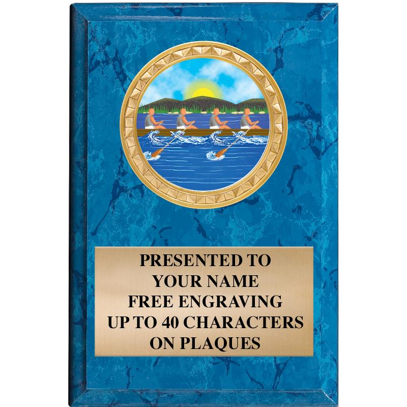 4" X 6" BLUE MBL INSERT PLQ