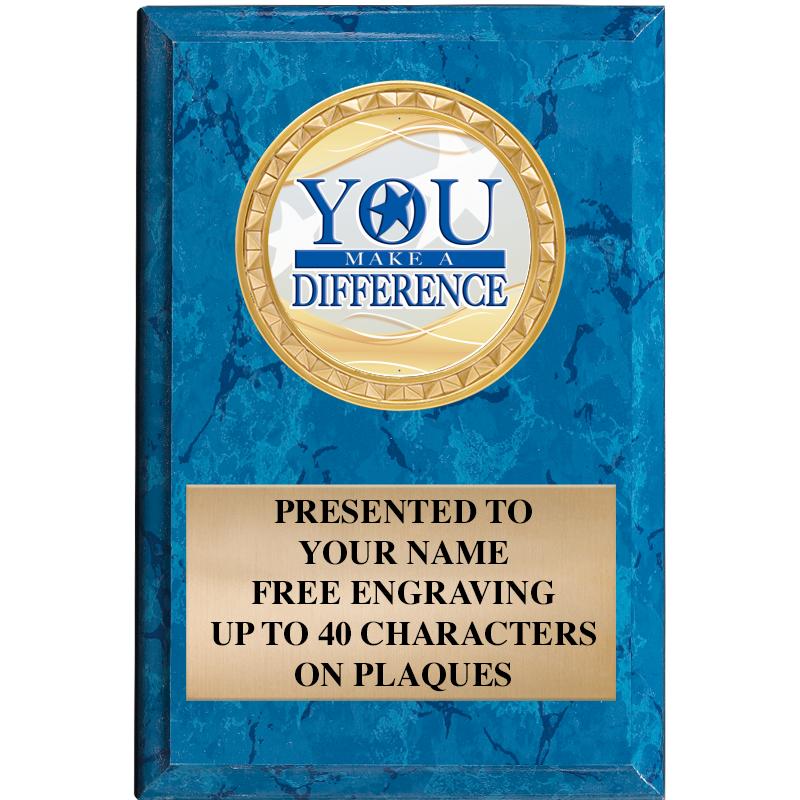 4" X 6" BLUE MBL INSERT PLQ