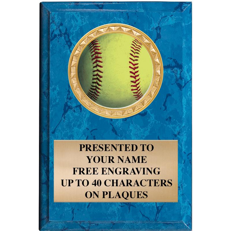 4" X 6" BLUE MBL INSERT PLQ