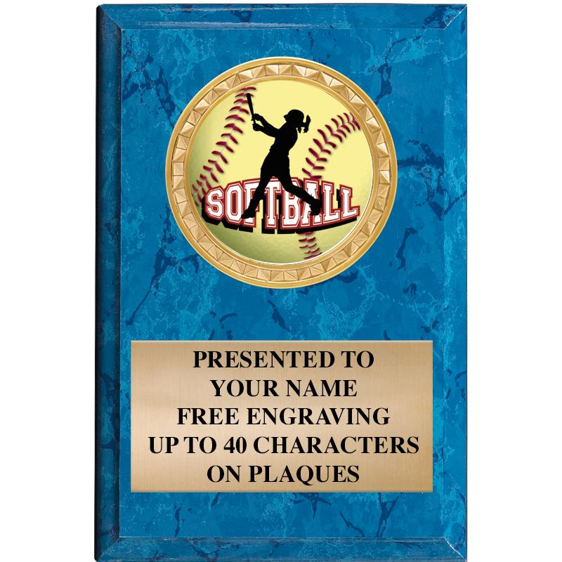 4" X 6" BLUE MBL INSERT PLQ