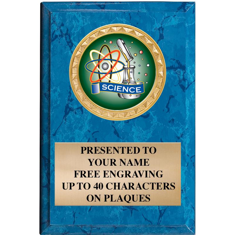 4" X 6" BLUE MBL INSERT PLQ