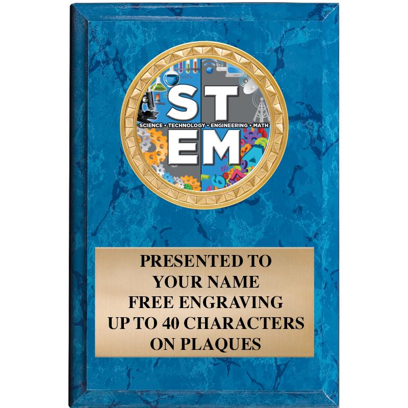 4" X 6" BLUE MBL INSERT PLQ