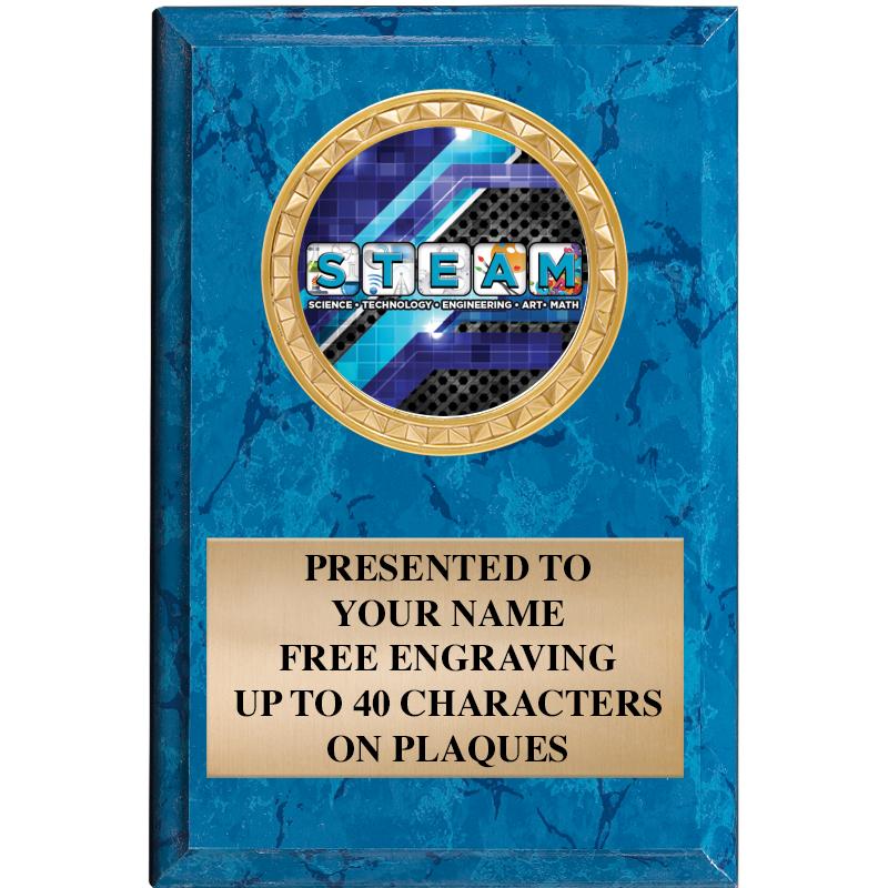 4" X 6" BLUE MBL INSERT PLQ