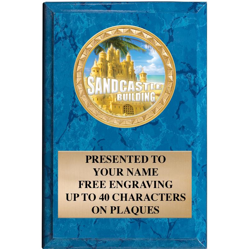 4" X 6" BLUE MBL INSERT PLQ