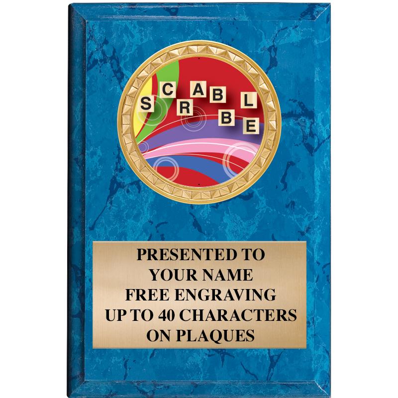 4" X 6" BLUE MBL INSERT PLQ