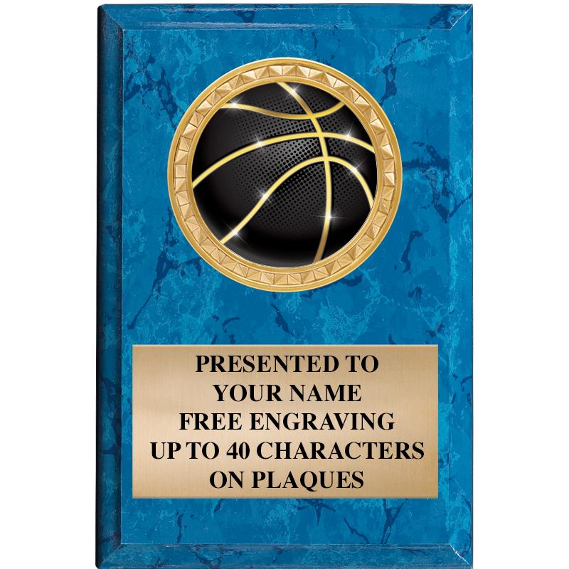 4" X 6" BLUE MBL INSERT PLQ