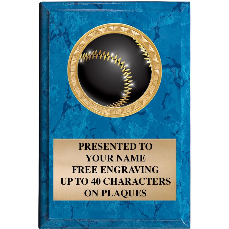 4" X 6" BLUE MBL INSERT PLQ