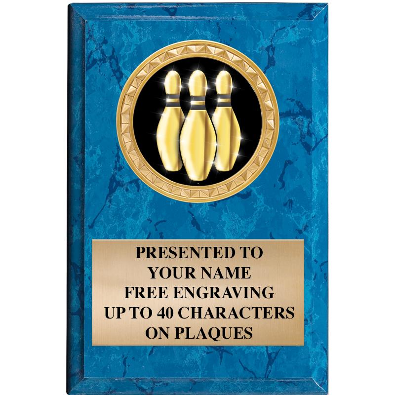 4" X 6" BLUE MBL INSERT PLQ