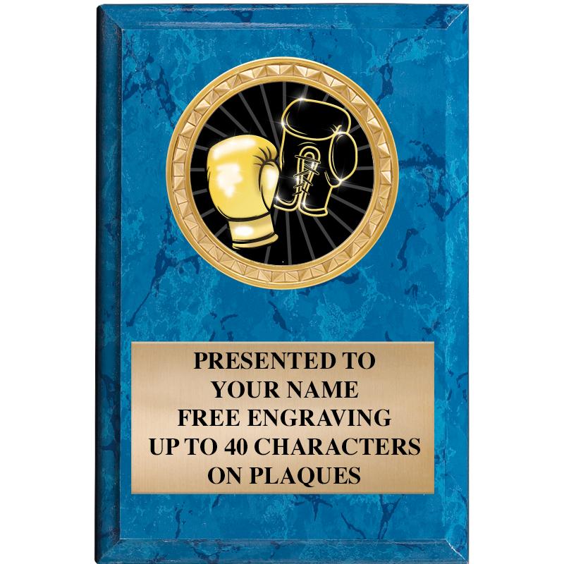 4" X 6" BLUE MBL INSERT PLQ