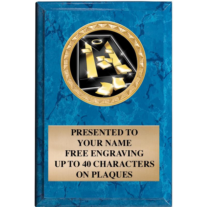 4" X 6" BLUE MBL INSERT PLQ