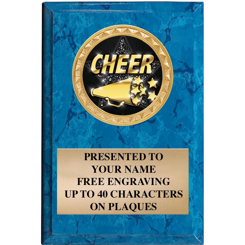 4" X 6" BLUE MBL INSERT PLQ