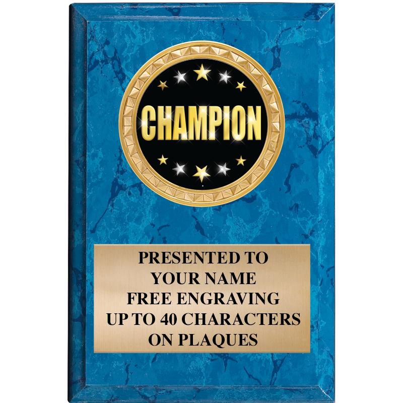 4" X 6" BLUE MBL INSERT PLQ