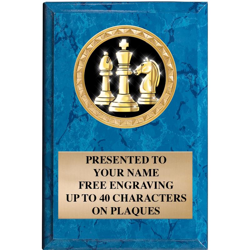 4" X 6" BLUE MBL INSERT PLQ