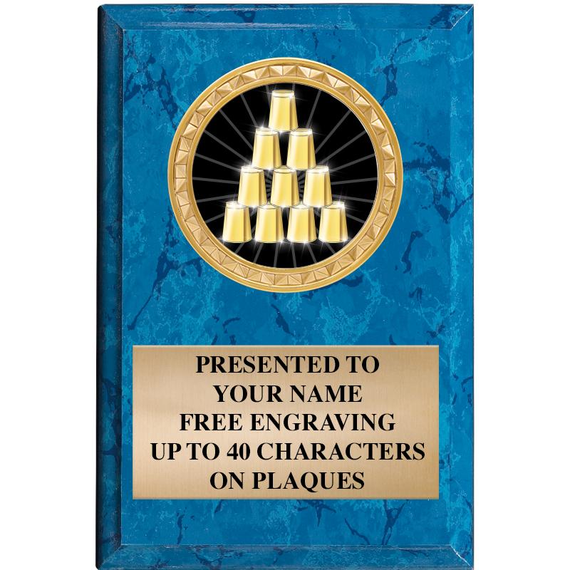 4" X 6" BLUE MBL INSERT PLQ