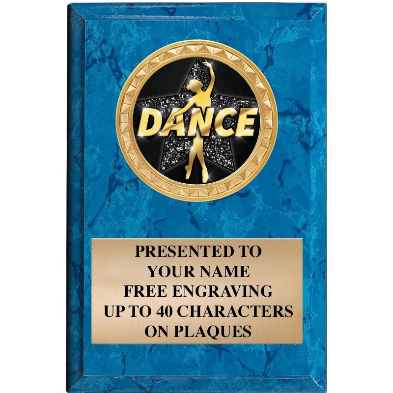 4" X 6" BLUE MBL INSERT PLQ