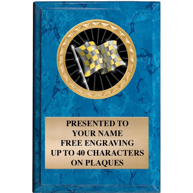 4" X 6" BLUE MBL INSERT PLQ