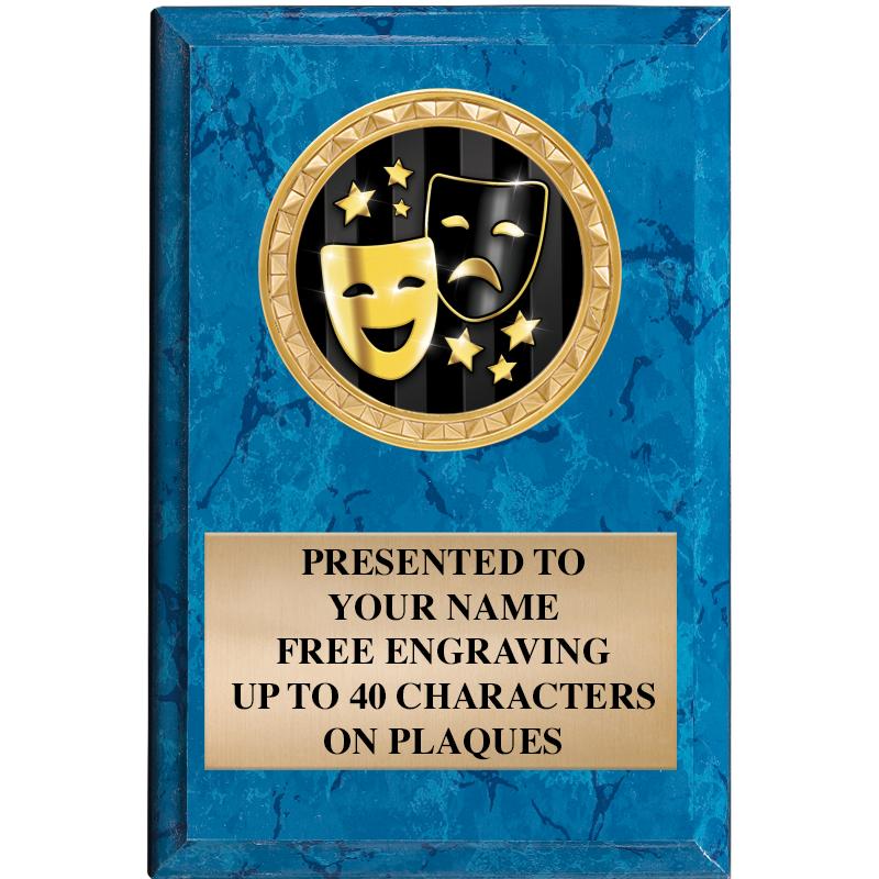 4" X 6" BLUE MBL INSERT PLQ