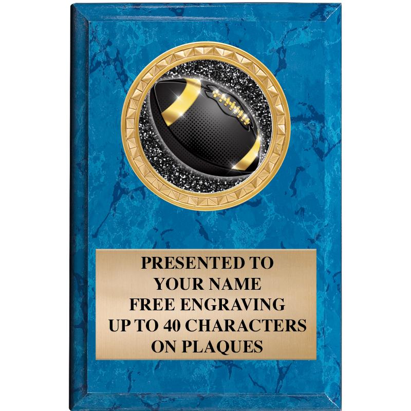 4" X 6" BLUE MBL INSERT PLQ