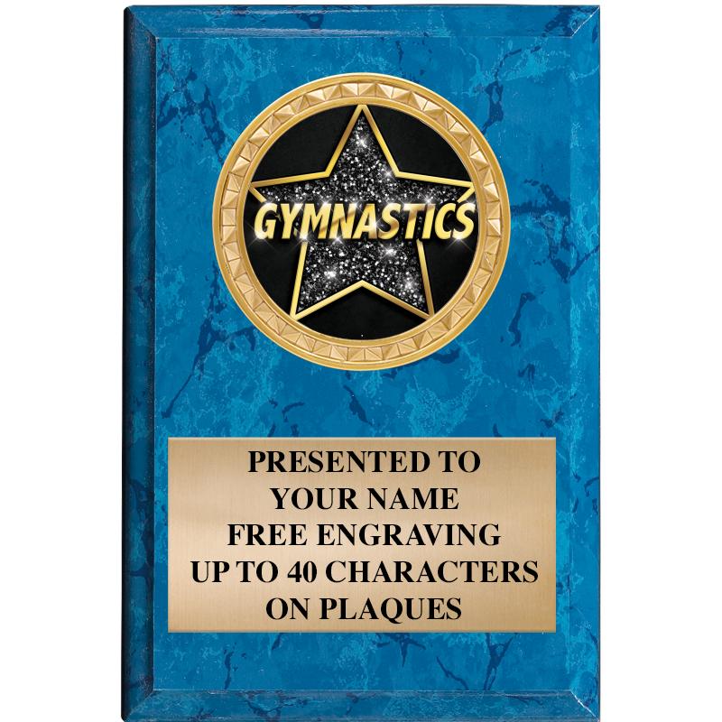 4" X 6" BLUE MBL INSERT PLQ