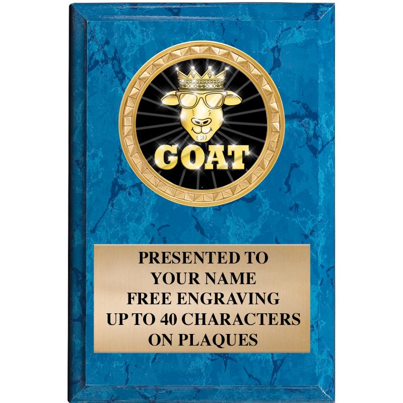 4" X 6" BLUE MBL INSERT PLQ