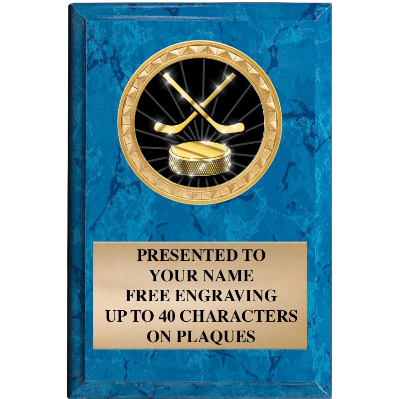 4" X 6" BLUE MBL INSERT PLQ