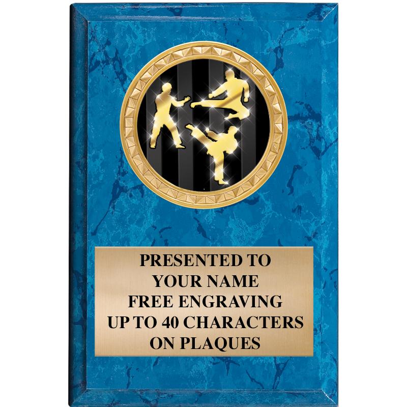 4" X 6" BLUE MBL INSERT PLQ