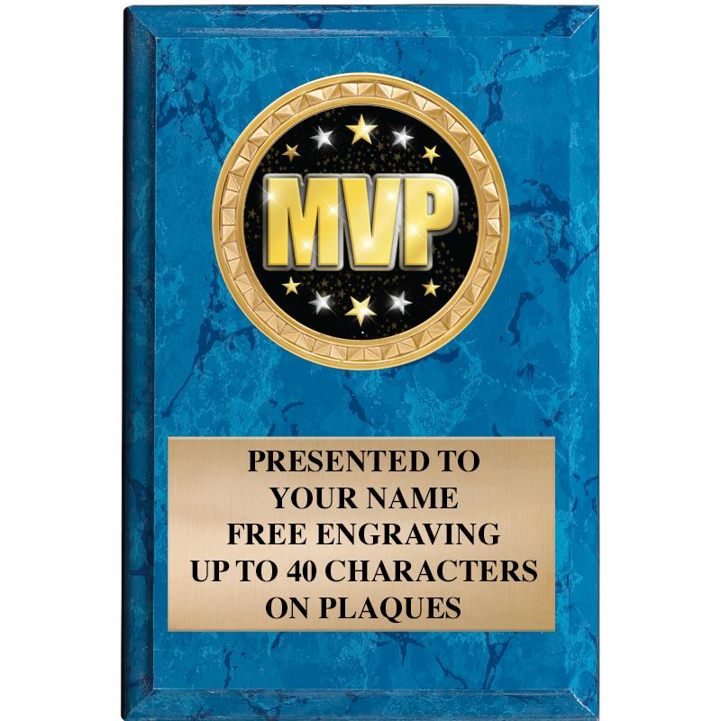 4" X 6" BLUE MBL INSERT PLQ